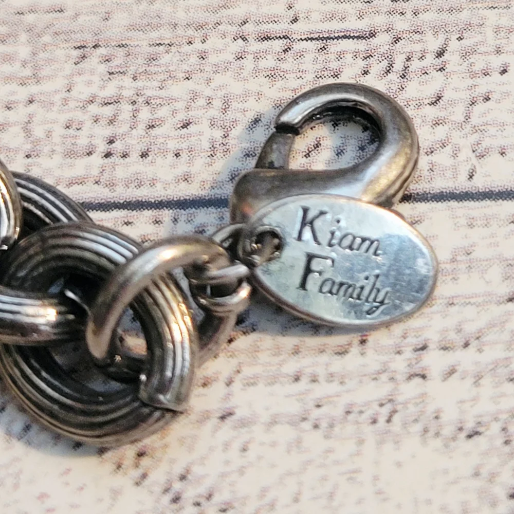 KIAM FAMILY By Lia Sophia Silver Tone Chain Necklace Crystal Baguette Stones